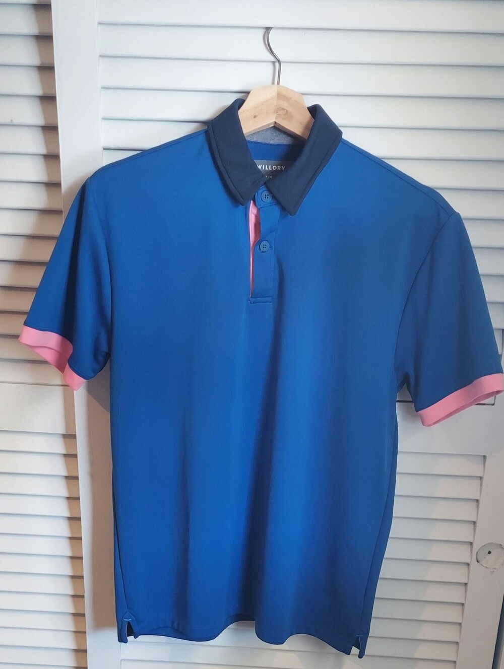 Twillory performance fabric blue and pink polo size medium